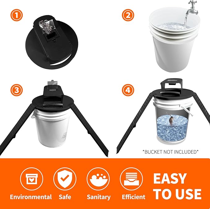 Mouse Traps Indoor for Home 4 Pack Mouse Trap Bucket Lid with Upgraded Clear Box 2 Ramps &amp Auto Reset Efficient Humane Rat Trap for Indoor &amp Outdoor Use Compatible with 5-Gallon Buckets