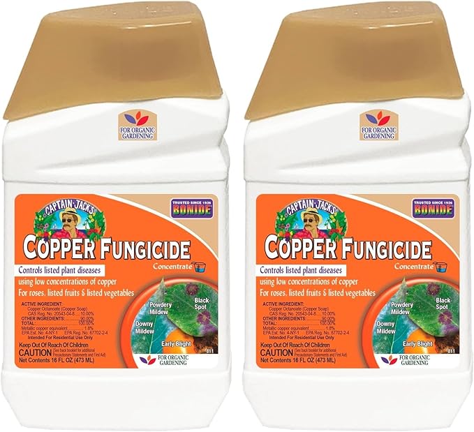 Bonide Captain Jack Copper Fungicide 16 oz Concentrated Plant Disease Control Solution for Organic Gardening (Pack of 2)