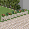 Gabion Galvanized Iron Raised Bed - Silver Steel Welded Wire Garden Fencing Retaining Wall Landscape Grid