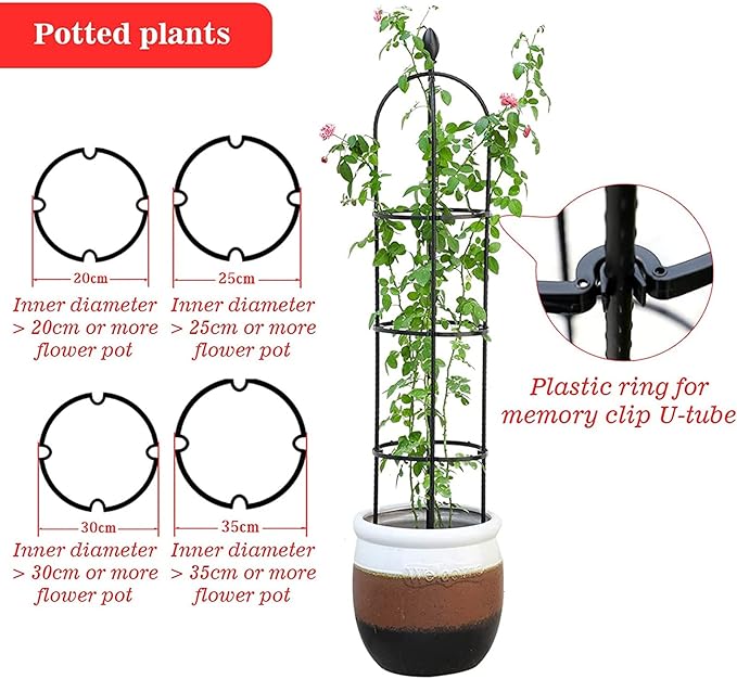 Garden Plant Supports Tower Obelisk Garden Trellis Plant Support Rack Plant Climbing Tower Frame Steel Garden Obelisk Flower Stand for Roses Climbing Plants25 * 120 cm