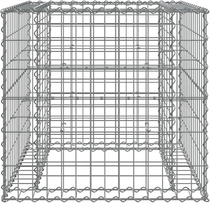 Gabion Basket SilverGardening AccessoriesModern DesignBackyard Raised BedsPatio Raised BedsHerb PlantersFreestanding Plantersfor BalconiesDecksPatioVerandas27.6x27.6x25.6 Galvanized Iron