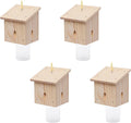 Carpenter Bee Trap for Outside - Pentroof Style Nature Hanging Wood Carpenter Bee Traps Outdoor - Best Bee Trap - Insect Traps with Removable Vault (4 Pack)