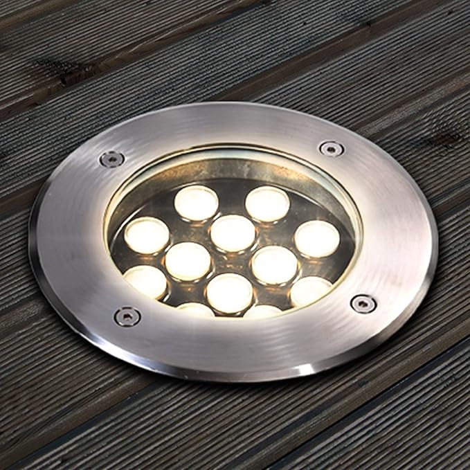 LED Landscape Light - Outdoor Buried Lights 220V Recessed LED Spotlights IP67 Outdoor Waterproof Embedded Underground Spotlights Ground Garden Courtyard Lights(Warm White3W)