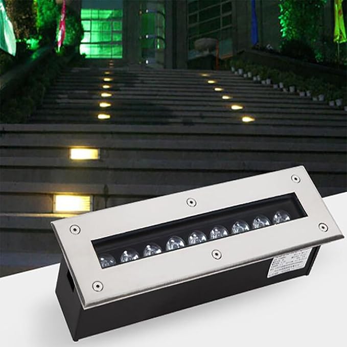 Led Spot Lights - Outdoor Buried Lights Ultra-Thin Recessed Patio Floor Light IP67 Waterproof Decorate Long Strip Landscape Lights for Outdoor Sidewalk GarRed-3w