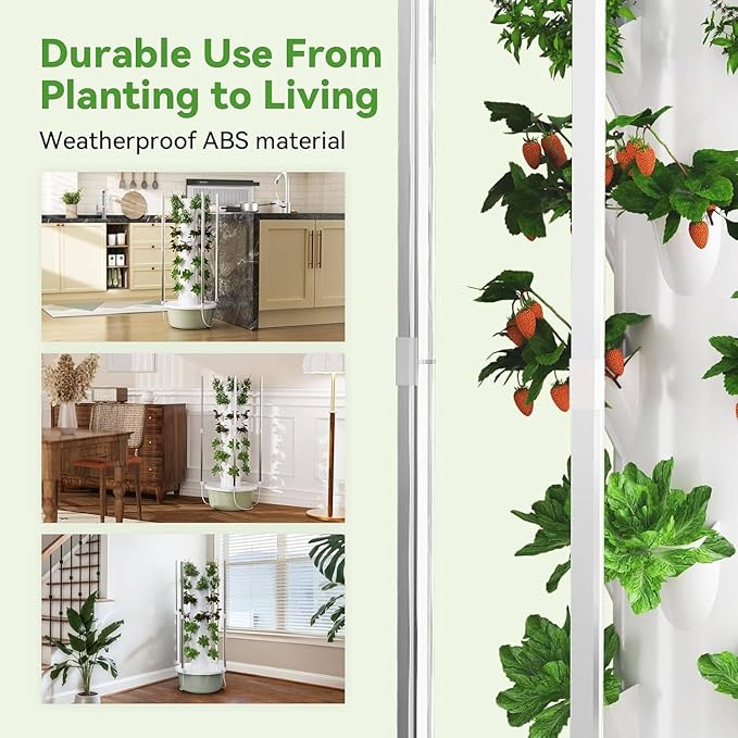 Hydroponic Tower | Vertical Planter Tower | Hydroponics Growing System Kit |with LED Light Plants Indoor Hydroponic Vegetable Tower for Gardening Lover7-Layer