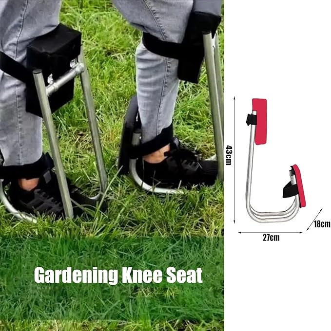 Leg Brace for Garden Kneeler and Seat - Portable Knee Seat for Gardening - Wearable Ergonomic Kneeling Chair for Farm Work(Red)