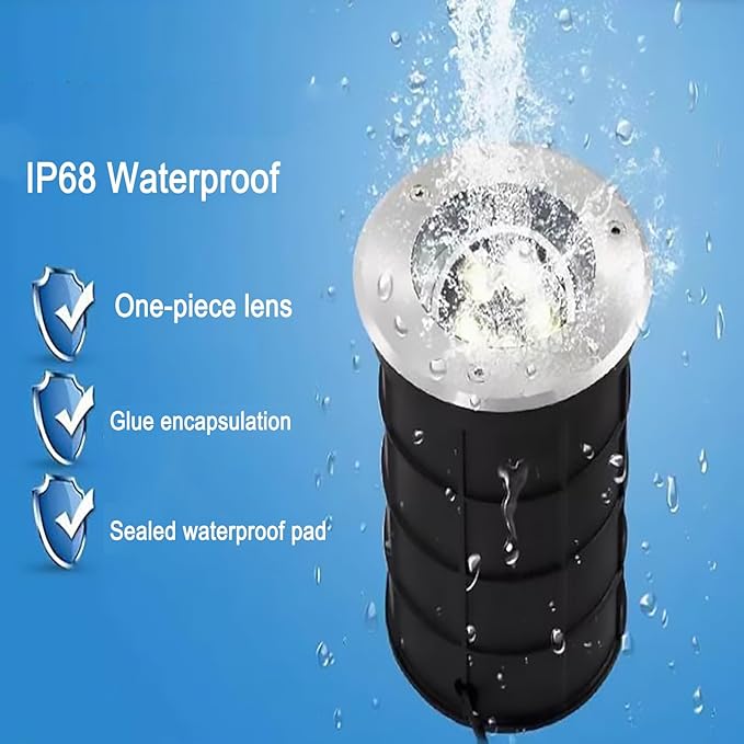 Outdoor Buried Lights - LED Landscape LampEmbedded 15° Adjustment Angle Ground Light IP68 Triple Waterproof Polarized Spotlight for Garden Courtyard DecoratiRed-9W