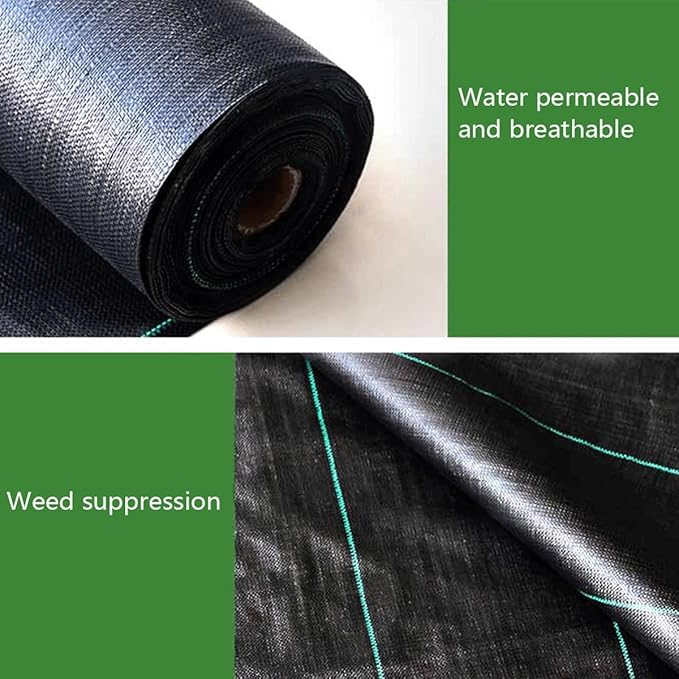 Weed Barrier Landscape FabricWoven Weed Control Fabric Geotextile Fabric for Underlayment Garden Lawn FabricWeed Block Control Gardening Mat Fabrics Ground Cover (Size : 0.8x5m/2.6x16ft)