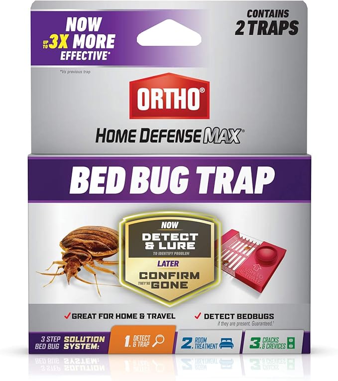 Ortho Home Defense Max Bed Bug Trap Detect Bed Bugs in Homes and While Traveling 2 Traps in Each Package (Pack of 10)
