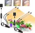 Plant Lights for Indoor Growing Full Spectrum 4 Heads Clip Grow Lamps with 10 Feet Cables for Seeding Blooming and Fruiting(2 Pack)