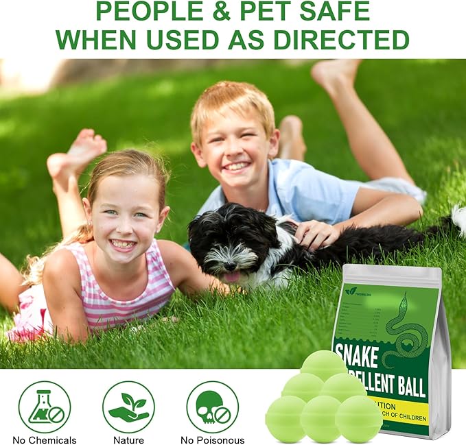 50 Pack Snake Be Gone for Yard Powerful Pet SafeMoth Balls for Lawn Garden Camping Fishing Home to Repels Snakes and Other Pests
