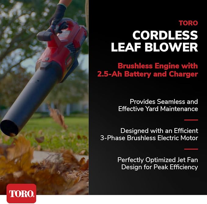 Toro Flex Force 60-Volt Max Brushless and Cordless Leaf Blower with 2.0-Ah Battery and Charger