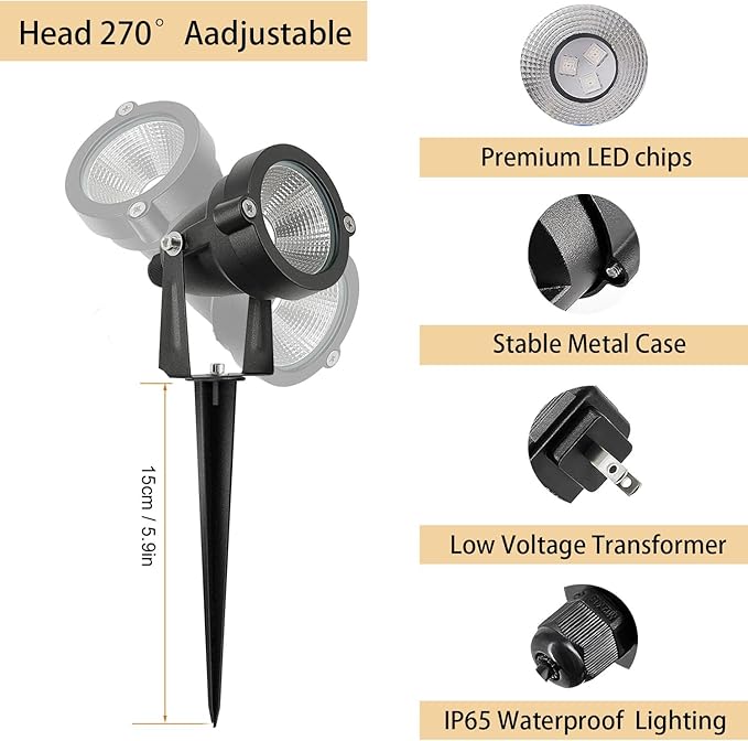 Christmas 20W RGB Outdoor Spot Lights with TimerHalloween Landscape Spotights IP65 Waterproof Metal Color Changing Spotlight for Outdoor Yard Garden (4 Lights)