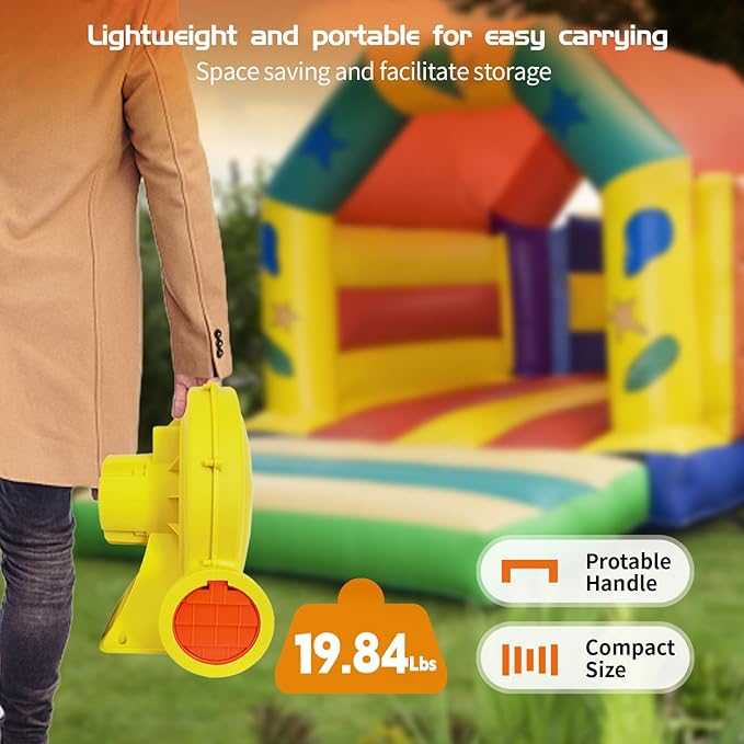 Inflatable Blower1200W 1.5 HP Inflatable Bouncer BlowerAir Blower for InflatablesCommercial Bounce House Blower for Bounce HouseBouncy Castle Jumper Water SlideInflatable Arch