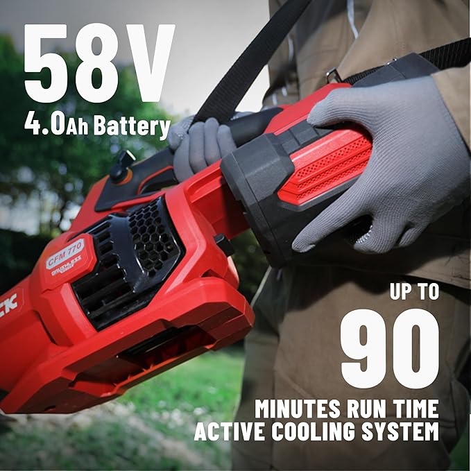 58V Cordless Leaf Blower Brushless 770 CFM 180MPH Power Variable-SpeedElectric Blower with 4Ah Battery and 5A Fast Charger for Lawn Care Yard Outside(KDLB58211BDM)