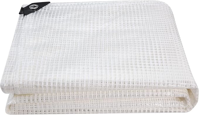 Clear Greenhouse Heavy Duty tarp 14 Mil Clear Waterproof CoverUV Resistant Poly Tarp with Grommets 30x20ft Superior Strengthfor Gardening Farming Nursery Garden