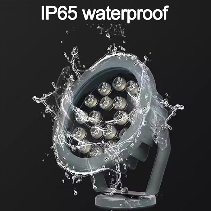 Led Beam Light - Outdoor Spotlight AC 220V Round LED Floodlight IP65 Waterproof Triple Plug-in Tree Lamp Garden Courtyard Greening Lawn Projection Tree Landscape Spotlight(RGBB-24W)