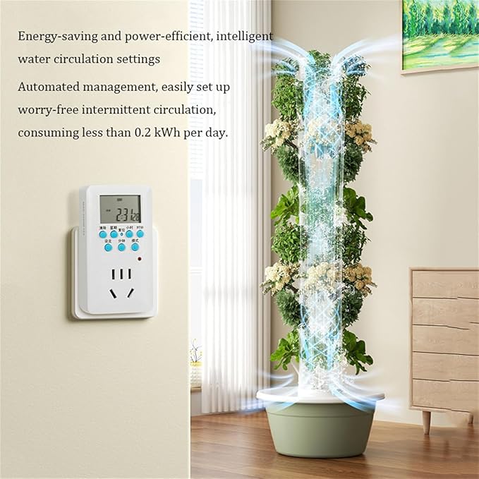 Hydroponics Tower Indoor Growing System Vertical Hydroponic Vegetable Growing Machine with Pump And Movable Water Tank Garden Planter Indoor Smart Garden Kitfor Both Indoor And Outdoor36 holes