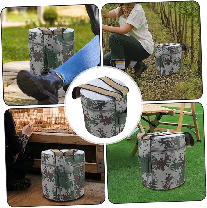 Portable Foam Garden Stool with Pocket 25cm Height Lightweight Outdoor Work Seat for Farming Camping Fishing Breathable Small Step Stool for Adults Random Style