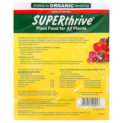 SUPERthrive Organic 4-4-4 All-Purpose Fertilizer Solid Granular and Ferry-Morse English Cottage Perennial Garden Seed Variety Pack
