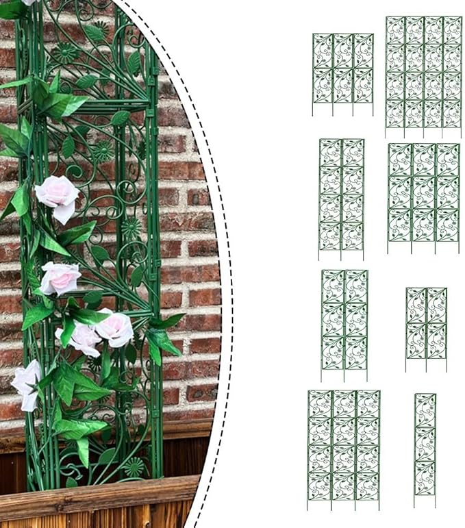 Rustproof Garden Trellis Climbing Plants - Plastic Support Frame Vegetables &amp Flowers - Indoor &amp Outdoor Use (120 x 38 cm)(90 * 58cm)