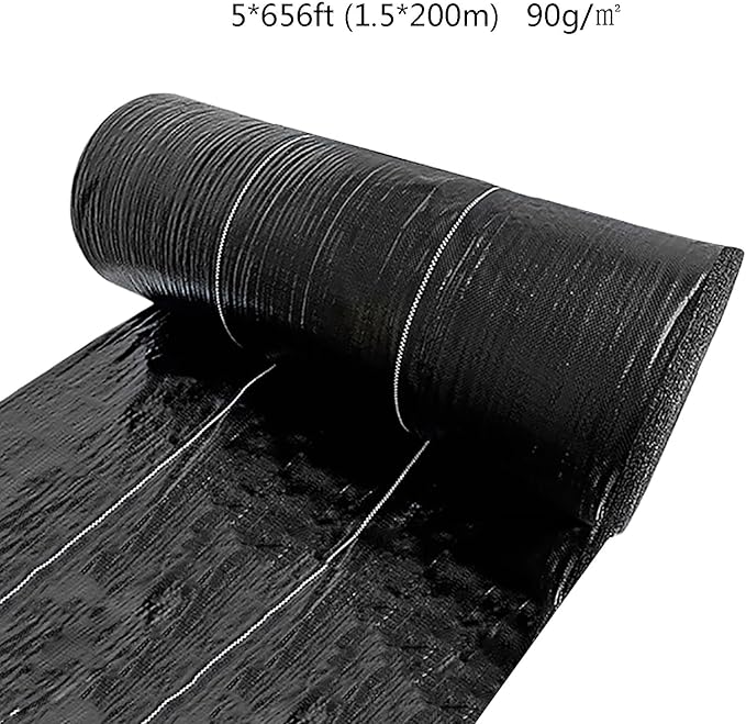 Weed Control Fabric Weed Membrane Roll Tear-proof Garden Underlay Weed Control High Density Landscape Weed Matting for Patios Garden Flower Beds Pond(1.2 * 200m)