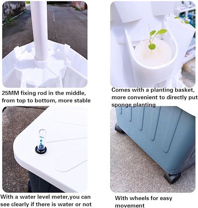 Hydroponics Growing System Indoor Garden Vertical Garden PlanterPlant Hydroponic Growing SystemIndoor Smart Garden Kitfor herbsfruits and vegetablesWhite-12floors