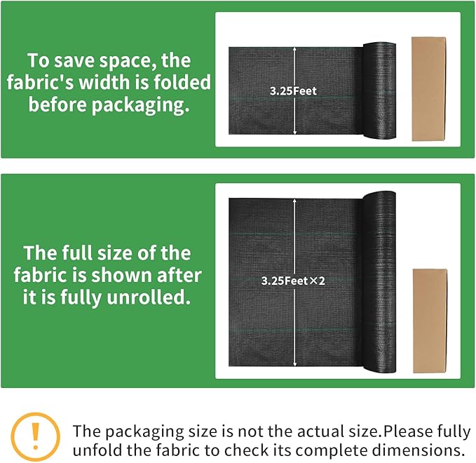 mupera Heavy Duty Weed Barrier Fabric - 6.5ft x 330ft (78x3960) Professional Grade Landscape Fabric UV-Resistant 3.8oz Woven PP for Driveway &amp Garden Commercial Strength Ground Cover (Black)