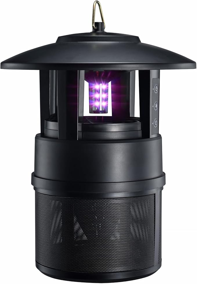 Mosquito Trap Outdoor Flying Insect Bug Trap with Lighting Sleep and Timer Functions Gnat Flies Moths Wasps Beetles Catcher Indoor Bug Mosquito Zapper Alternative Black