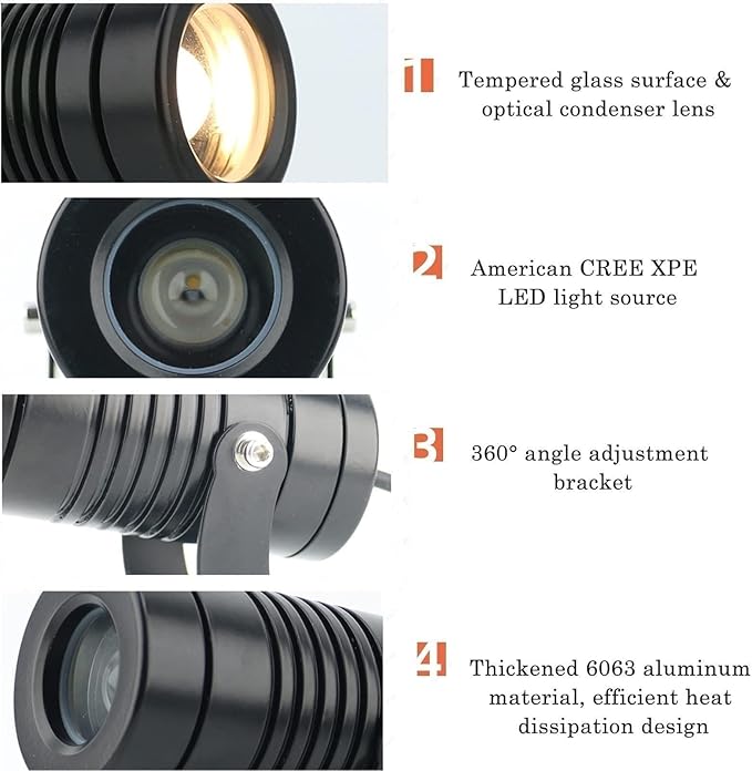 Outdoor Adjustable Wall Wash Light IP67 LED Waterproof Narrow Beam Spotlight Garden Flood Light with Long Throw(Blue10W(DC24V))