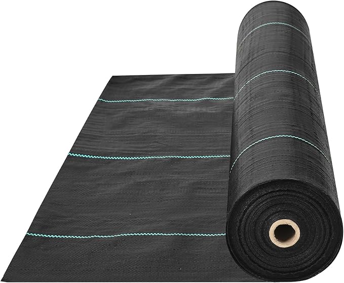 VEVOR Weed Barrier Landscape Fabric 3x300 FT Heavy Duty Garden Weed Fabric 3.2Oz Woven Weed Control Fabric Weed Blocker Mat Easy Setup Durable PP Gardening Fabric for Driveway Ground Cover Black