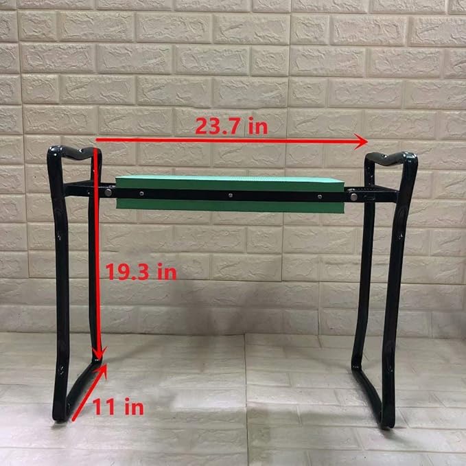 Folding Garden Kneeler and Seat with Tool Pouch Bag Thick Kneeling Pads Soft Decorative Garden Stools Workseats Portable Outdoor Foldable Kneeler Tools Bench