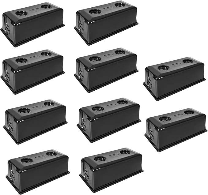 SUNPACK Sundome Plastic Multi-Vented Blackout Humidity Dome Black 7 (Pack of 10) - Ideal for Greenhouses or Indoor Gardening Able to Adjust Humidity with Vents