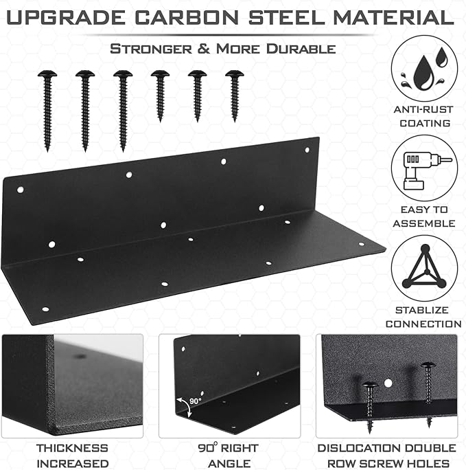 Set of 8 Raised Garden Bed Corner Brackets with Wood Screws for 20-24 Bed Rust Resistant Raised Bed Corners Metal Connectors 11 x 3 x 3 for Vegetable Planter Garden