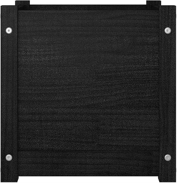 Raised Bed Wood Raised Beds for Garden Wooden Raised Bed Planter Raised Bed Wood Black Herb Bed Wood Flower Box Flower Box Flower Pot Garden Planter 40 x 40 x 40 cm Pack of 2