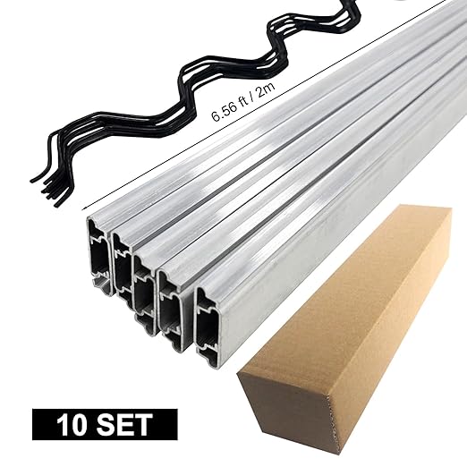6.6 Ft Wiggle Wire and U-Channel for Greenhouse PVC Coated Spring Wire &amp Aluminum Lock Channel Bundle 10 Sets for Secure Poly Film or Shade Cloth Attachment