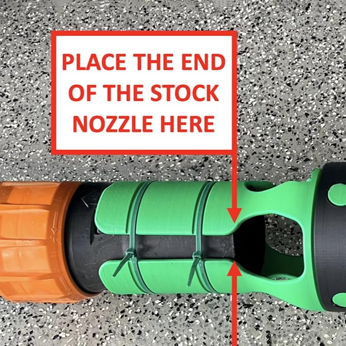 Cyclone 2X Leaf Blower Attachment 2''-3'' Leaf Blower Air Booster with 2 Straps Faster Yard Outdoor Cleanup Lawn Care Airflow Amplifier Universal (Green)