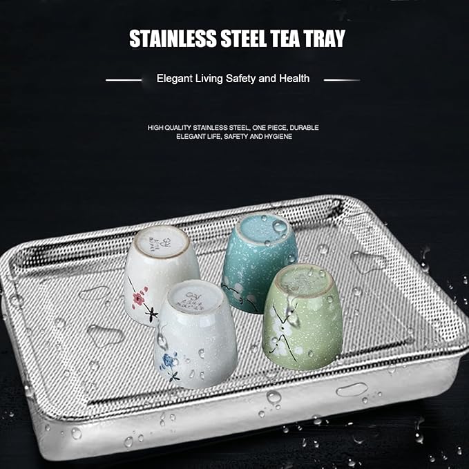 Seed Sprouter Tray Stainless Steel Seed Germination Tray Kit Rectangle Wheatgrass Bean Sprouts Grow Tray for Garden Supply 26x20x5 cm 2PCS Home Decor Accessory