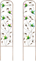 SUNNYPARK Set of 2 Hummingbird Metal Garden Trellis for Climbing Plants Decorative Vegetables Flowers Vine Trellis for Outdoor Patio 60'' H x 11'' W