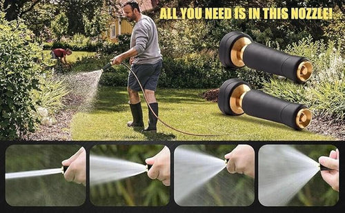 100ft Silver Stainless Steel Garden Hose – Heavy-Duty Metal Hose with Brass Fittings &amp Nozzle Kink-Free Leak-Proof Weather-Resistant