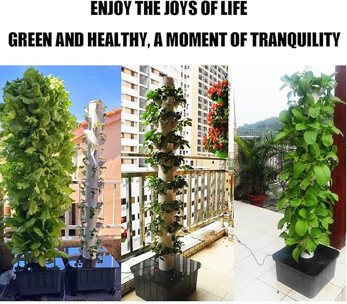 Hydroponic Growing Kit Hydroponics Growing System for Indoor HerbsFruits and Vegetables - Aeroponic Tower AdapterFlower &amp VegetablesSeeding Bed &amp Net Pots