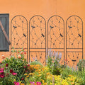 Sturdy Metal Garden Trellis for Climbing Plants – Rust-Resistant Outdoor Flower Support with Decorative Dragonfly Design (4 Pack-H86'')