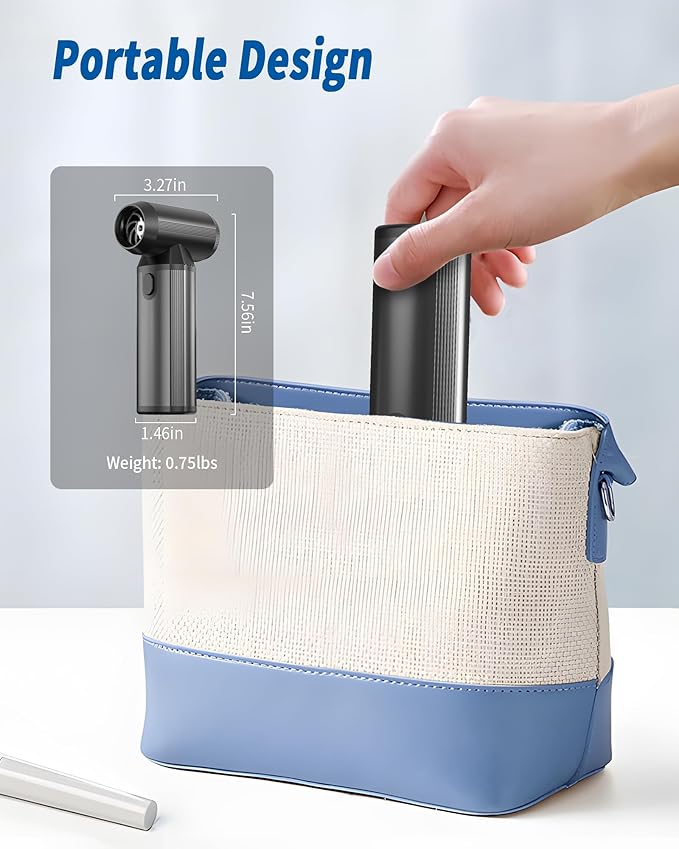 Electric Air Duster 180000RPM Super Power Cordless Air Duster with LED Light 3-Gear Adjustable Mini Blower with Fast Charging Dust Blower for Cleaning Computer Keyboard Car House and Outdoor