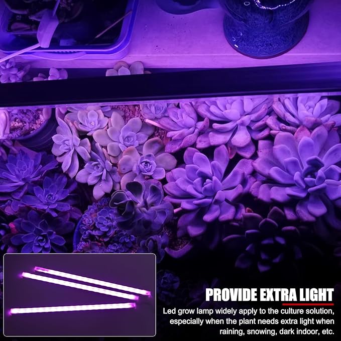 Solar Grow Lights Grow Lights LED Grow Light Bars Solar Grow Light Bars Greenhouse Grow Lights Long Bar Lamps Suitable for Greenhouse Plant Growth(30W)