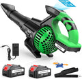 Leaf Blower Cordless with 2X 5500 mAh Battery and Charger 710 CFM/180 MPH Brushless Electric Leaf Blower with Shoulder Strap 3-Speed Modes Powerful Handheld Blowers for Lawn Garden Yard Care