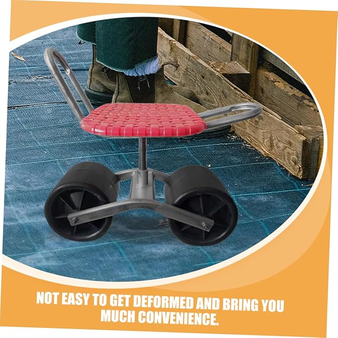 BESPORTBLE 2pcs Rolling Garden Stool Wheels for Gardening Seat Accessory and Stable Design for Farm Work and Outdoor Use