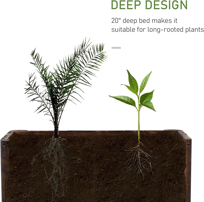 Outsunny 48 x 20 x 18 Raised Garden Bed Raised Planter Box Wooden Planter Raised Bed with Drainage Gaps &amp Lightweight Build Natural Wood