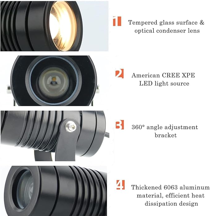 Outdoor Spotlights - LED Fountain Lights 3-10W LED Beam Spotlight Building Exterior Wall Projector Light Narrow Beam Spotlight Remote Illumination Spotlights For Outdoor Building Lighting(Blue10W(A