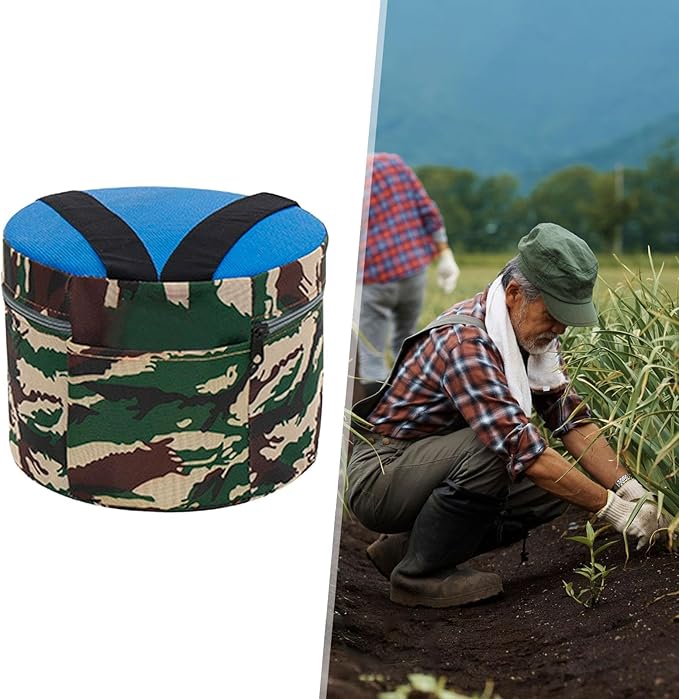 Garden Wearable Stool Outdoor Fishing Chair Portable Gardening Cushion Chair Lightweight Camping Stool Workseat for Planting Farm 25cm Foam