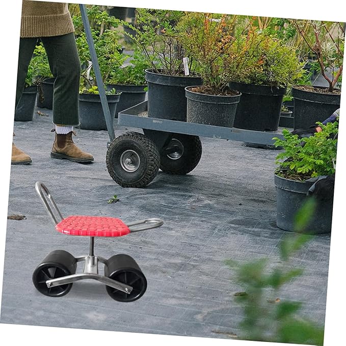 BESPORTBLE 2pcs Rolling Garden Stool Wheels for Gardening Seat Accessory and Stable Design for Farm Work and Outdoor Use